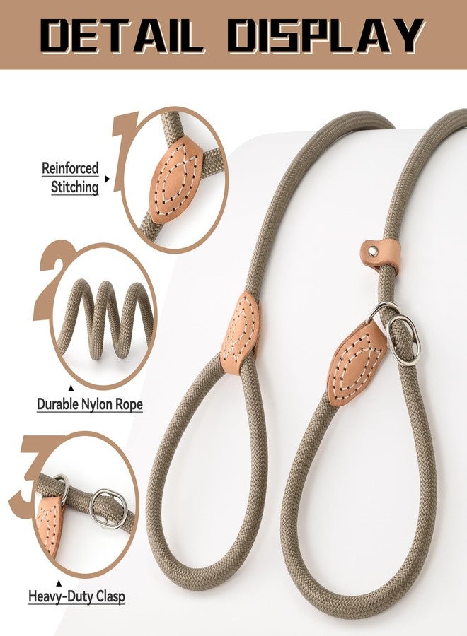 مايل هاي لايف طوق كلاب Mile High Life Slip Lead - متوفر بأطوال 4 أقدام، 5 أقدام، و6 أقدام، مصنوع من حبل متين لتدريب الكلاب على عدم الشد، طوق مضفر متين مع سدادة وطرف من الجلد للكلاب المتوسطة والكبيرة. - Image 3